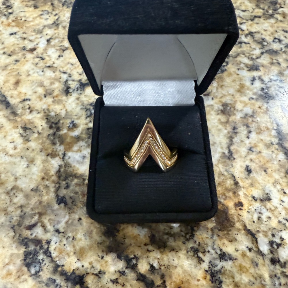 Modern Gold Geometric Ring